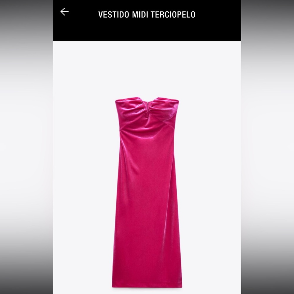Zara Terciopelo Hot Pink Suede Dress